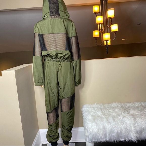 Camouflage Khaki Green Mesh Jogger Set - Picture 5 of 16